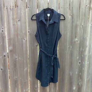 A New Day Women's Shirt Dress Sleeveless‎ Dark Denim Dress XL